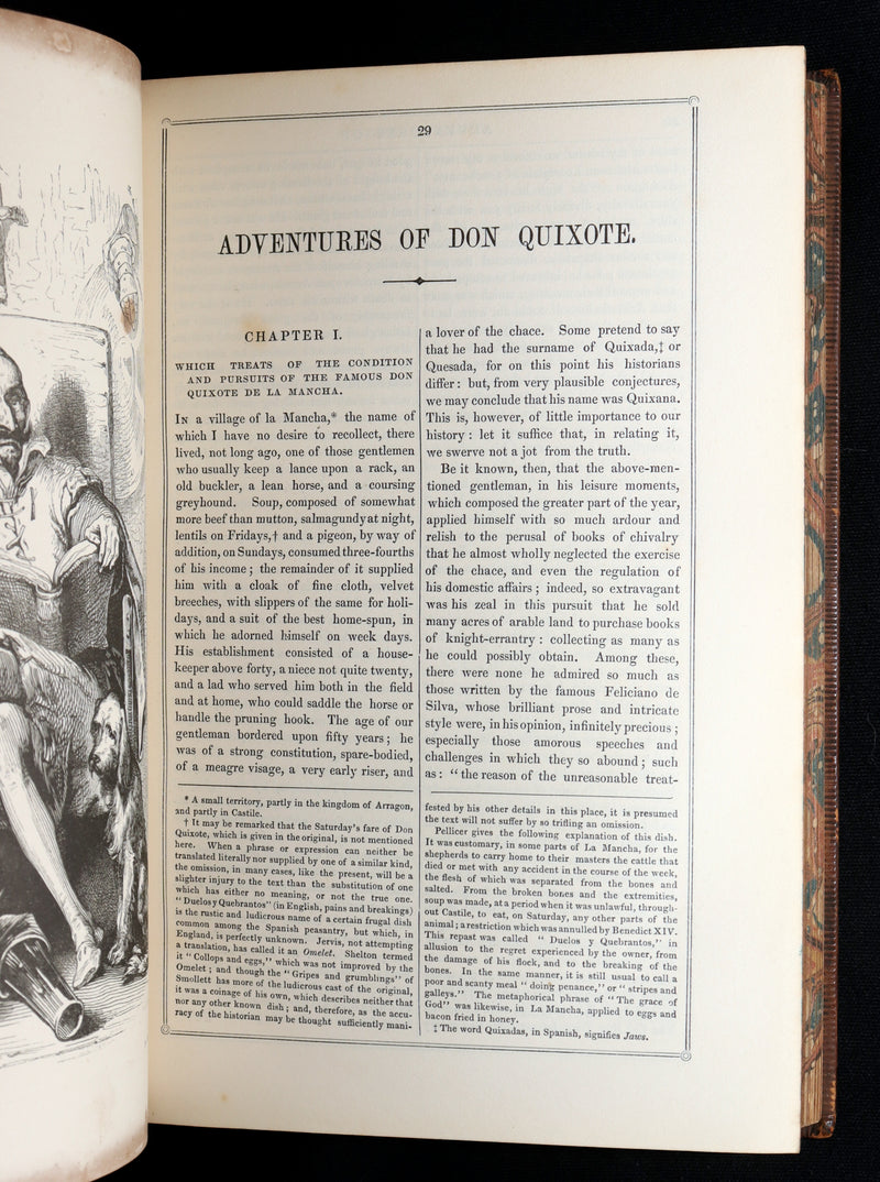1853 Rare Book - Don Quixote de la Mancha by Miguel de Cervantes Saavedra