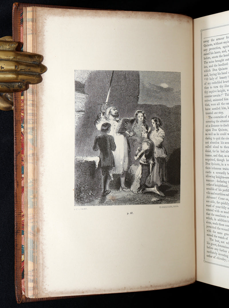 1853 Rare Book - Don Quixote de la Mancha by Miguel de Cervantes Saavedra