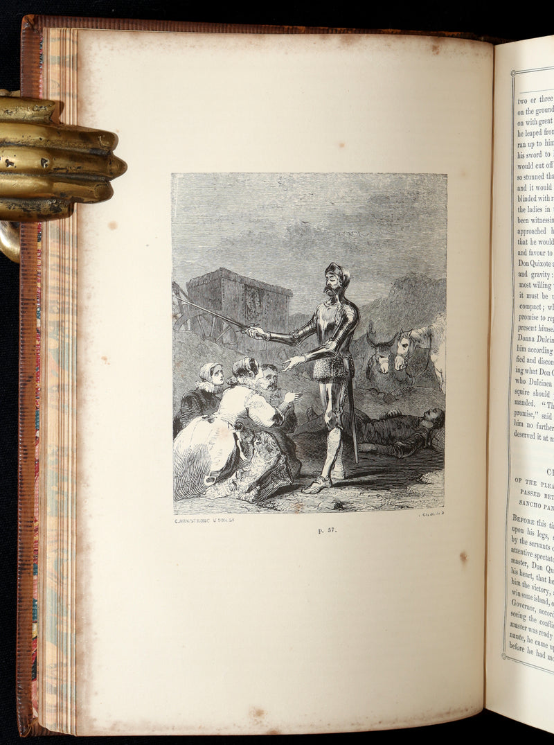 1853 Rare Book - Don Quixote de la Mancha by Miguel de Cervantes Saavedra