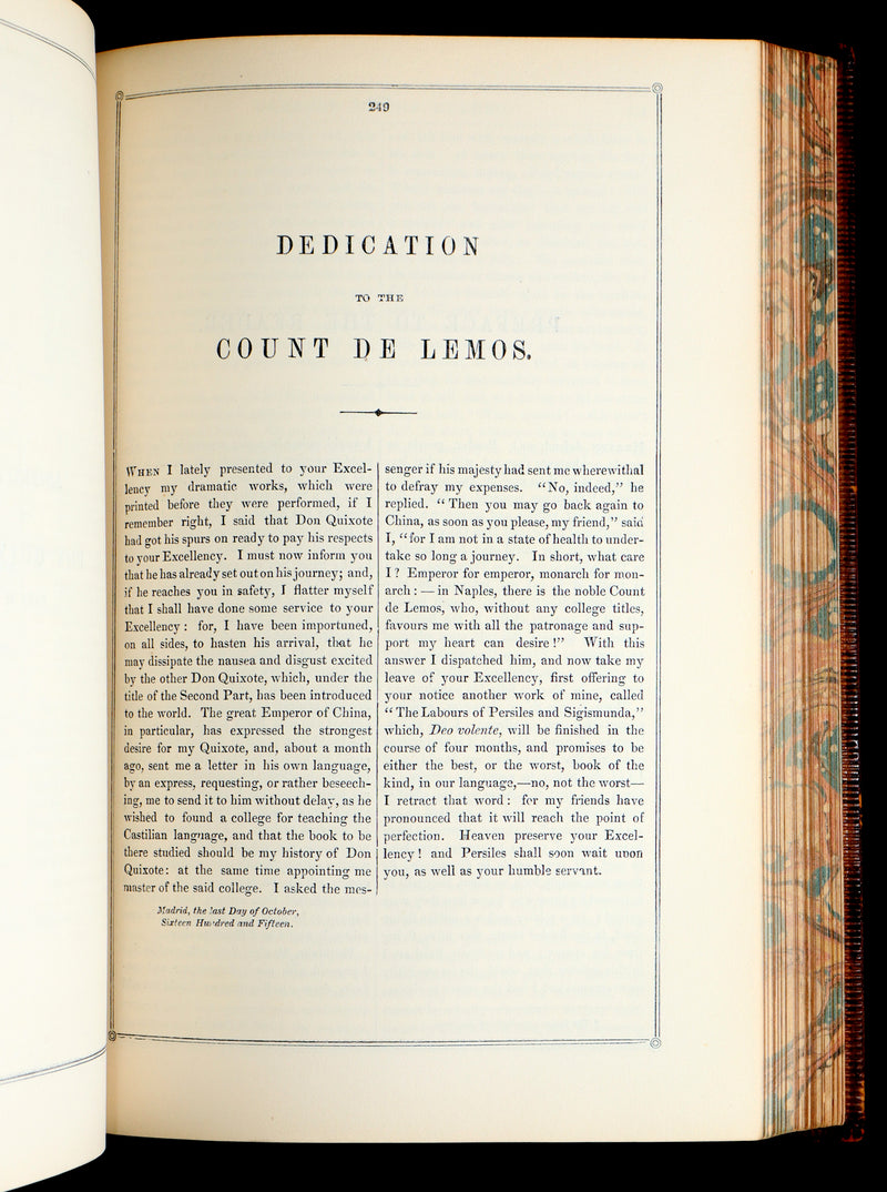 1853 Rare Book - Don Quixote de la Mancha by Miguel de Cervantes Saavedra