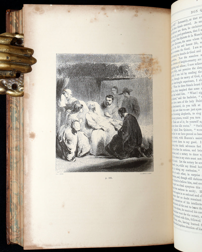 1853 Rare Book - Don Quixote de la Mancha by Miguel de Cervantes Saavedra