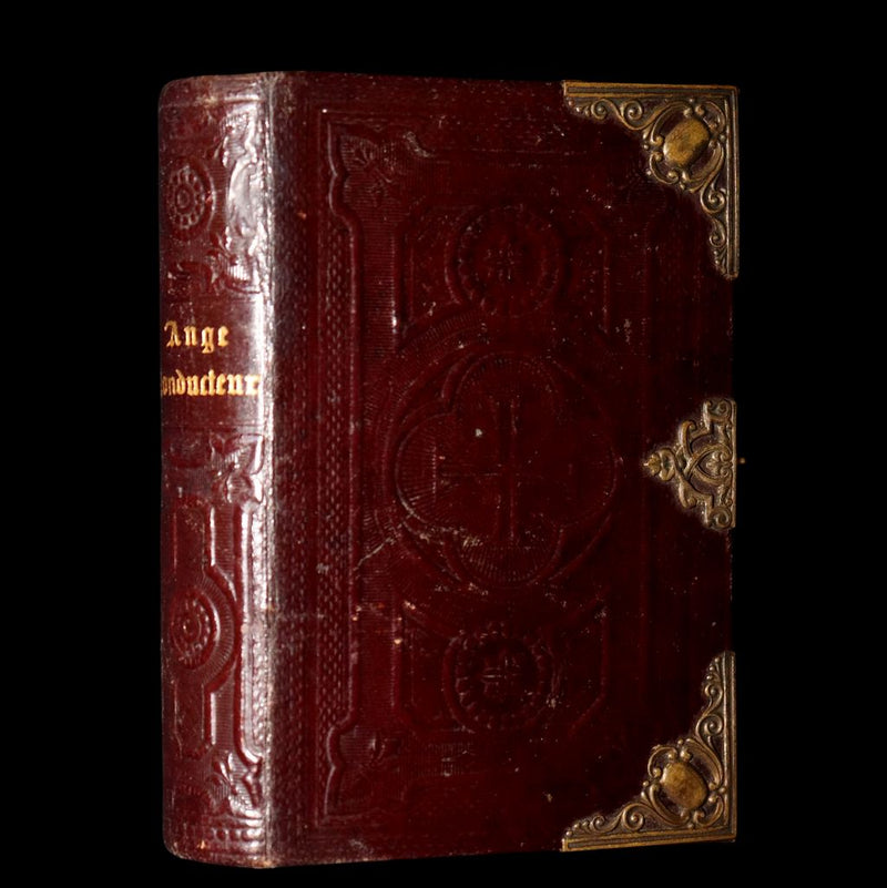 1882 Rare French Book with Clasp - Guiding Angel, Belgian Devotional Manual