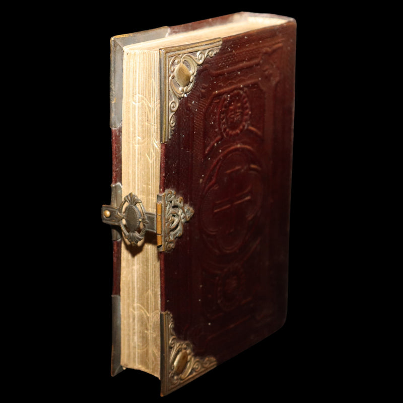 1882 Rare French Book with Clasp - Guiding Angel, Belgian Devotional Manual