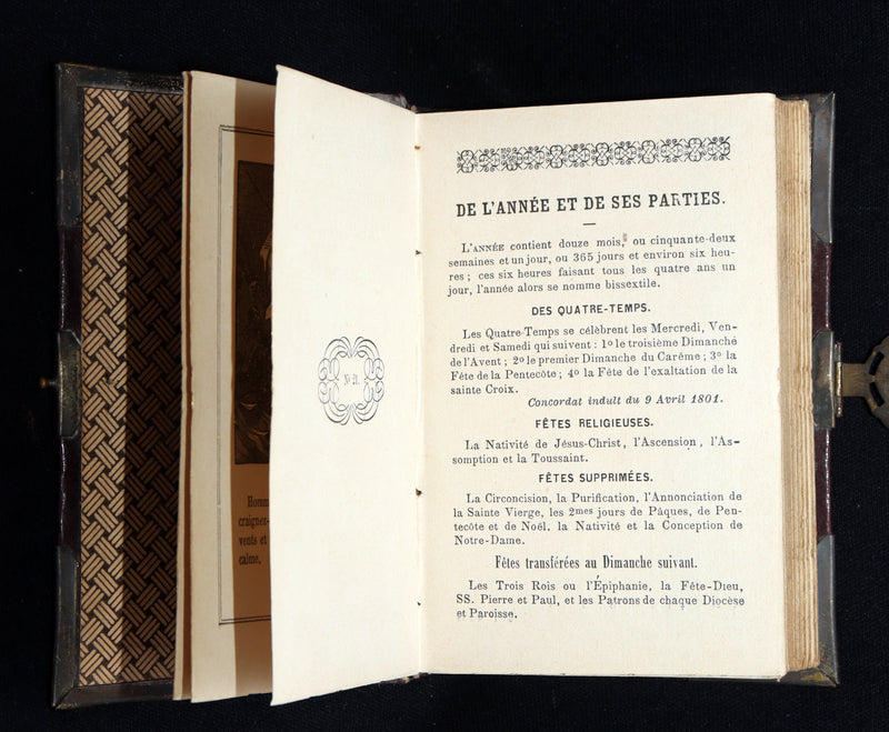 1882 Rare French Book with Clasp - Guiding Angel, Belgian Devotional Manual