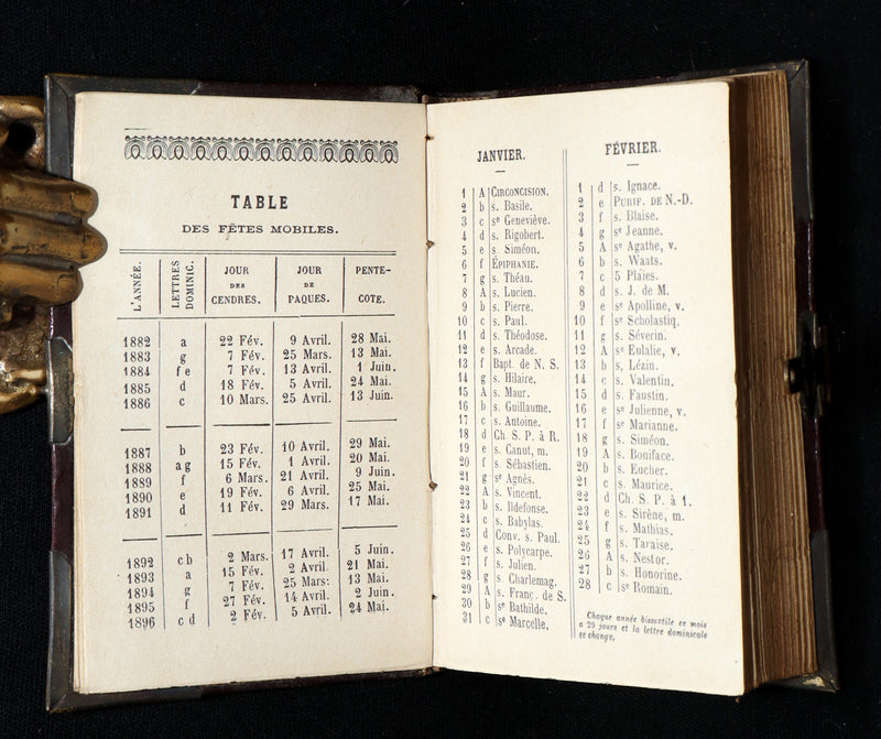 1882 Rare French Book with Clasp - Guiding Angel, Belgian Devotional Manual