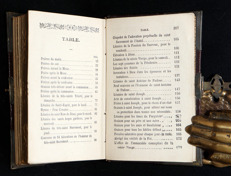 1882 Rare French Book with Clasp - Guiding Angel, Belgian Devotional Manual
