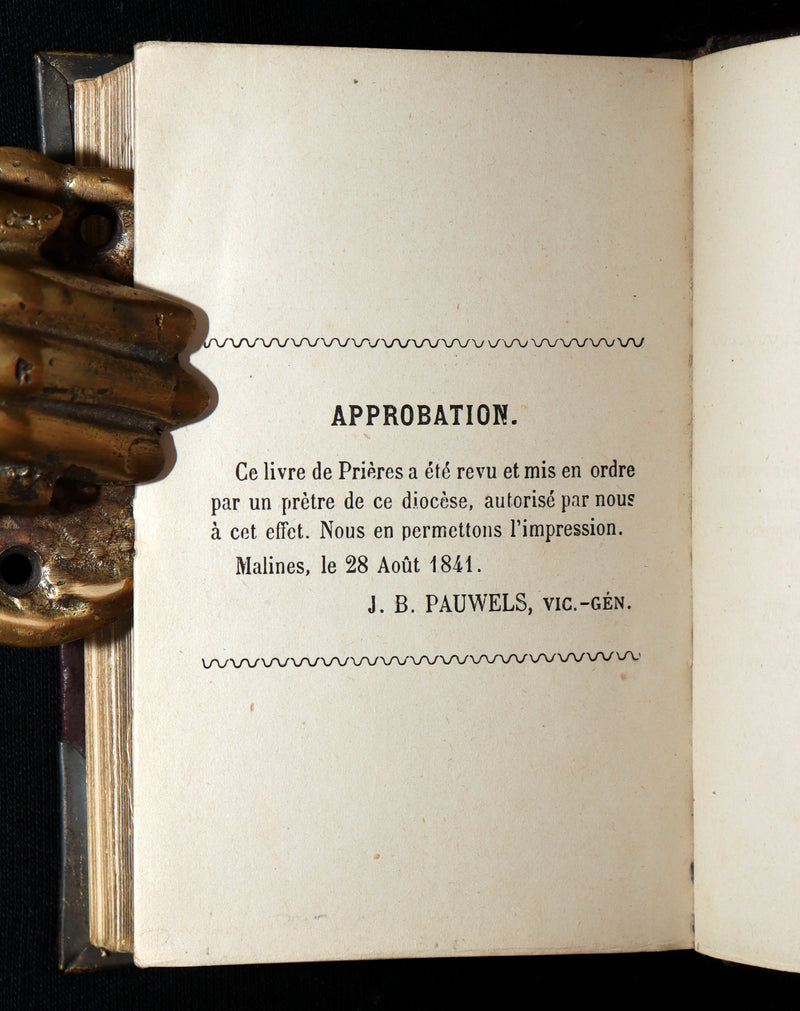 1882 Rare French Book with Clasp - Guiding Angel, Belgian Devotional Manual