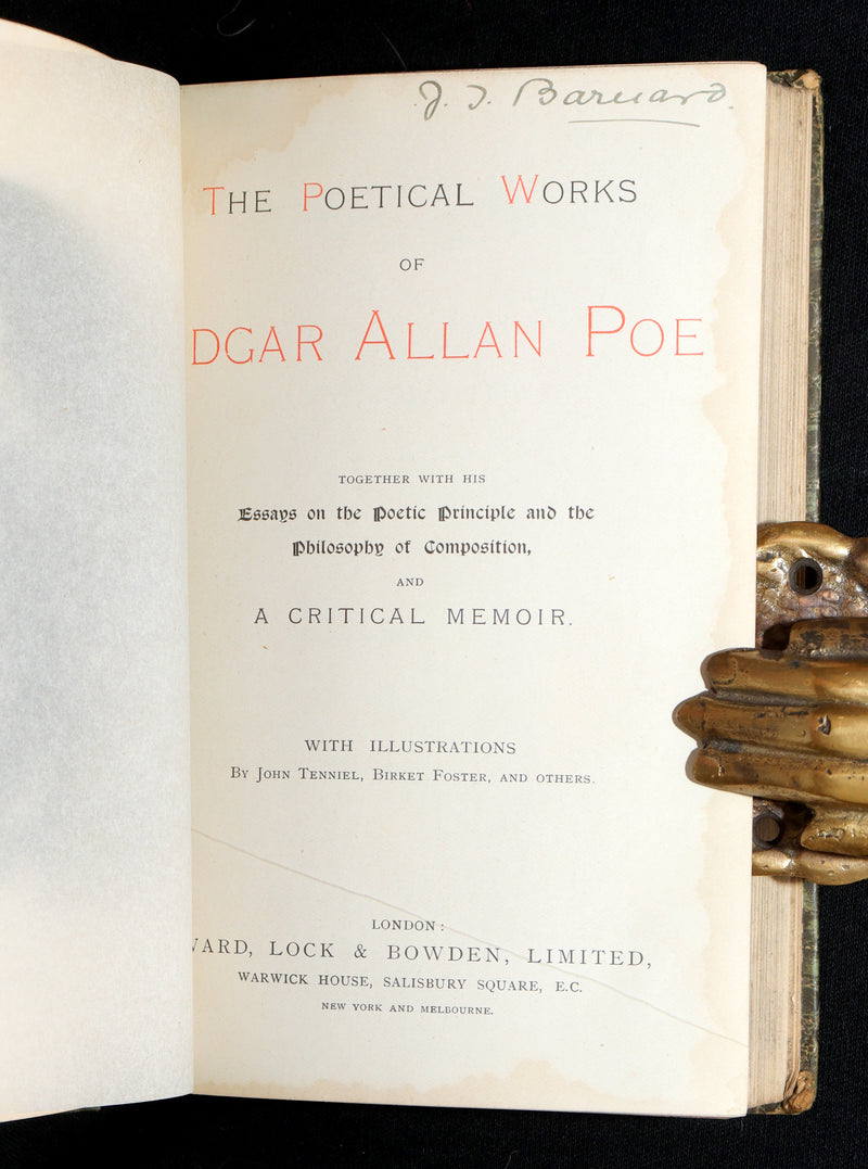 1890 Scarce Edition - The Poetical Works of Edgar Allan Poe Illustrated