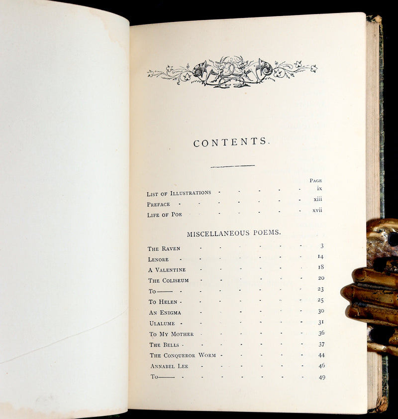 1890 Scarce Edition - The Poetical Works of Edgar Allan Poe Illustrated