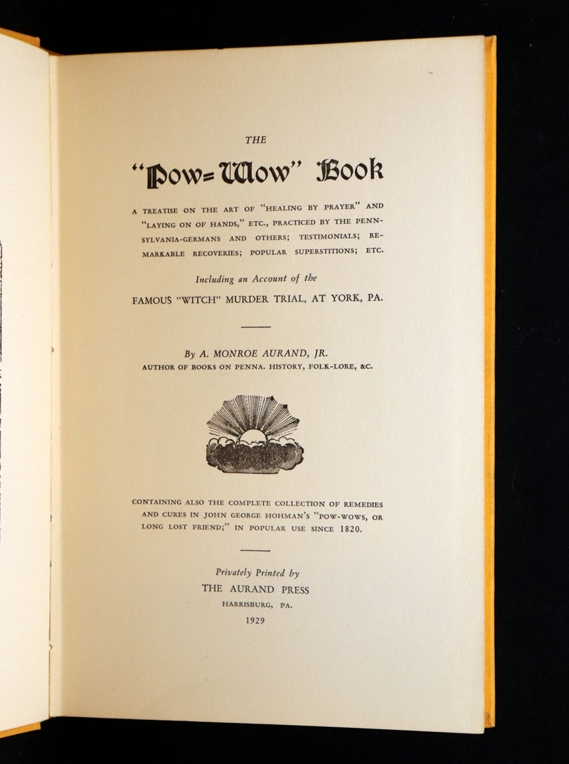 1929 Scarce Limited First Edition - The Pow-Wow and the Witch Murder Trial