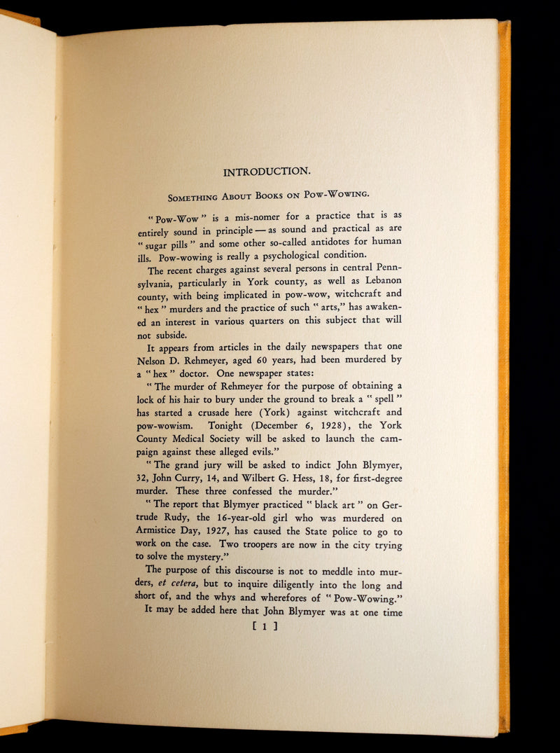 1929 Scarce Limited First Edition - The Pow-Wow and the Witch Murder Trial