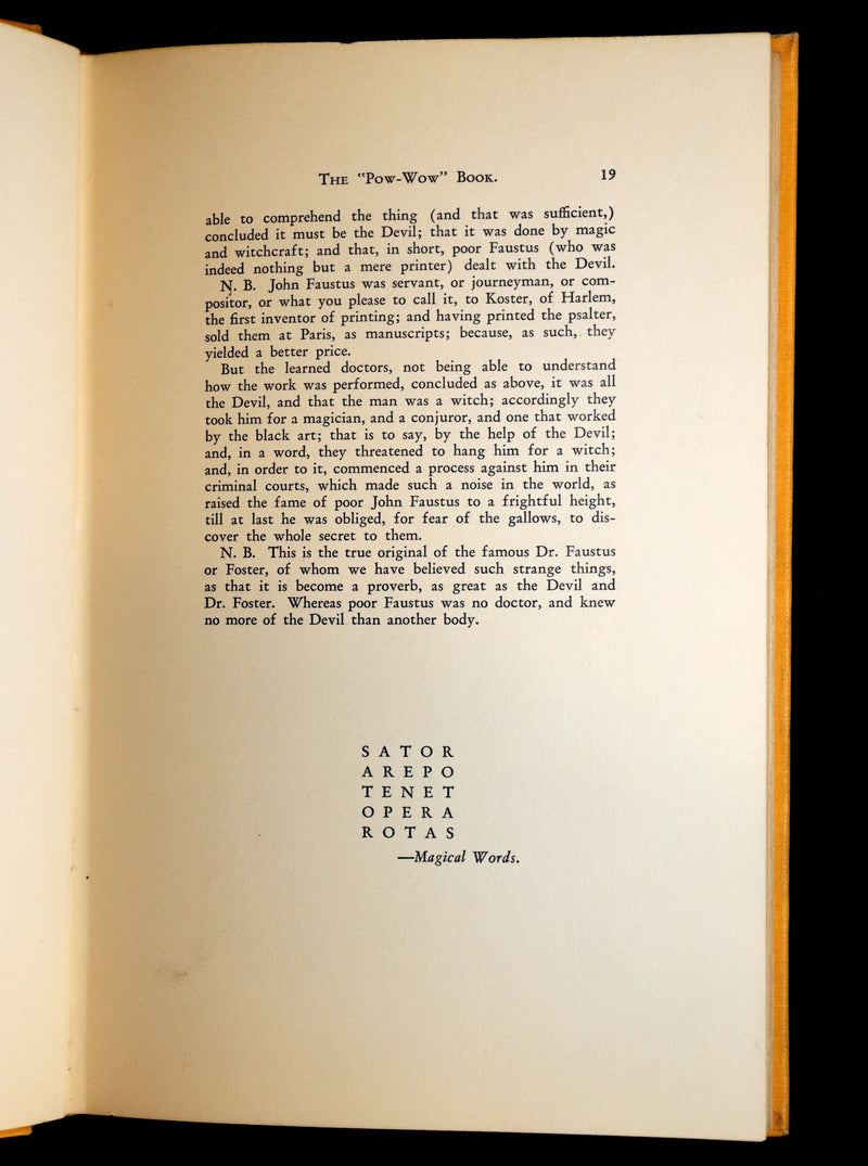 1929 Scarce Limited First Edition - The Pow-Wow and the Witch Murder Trial