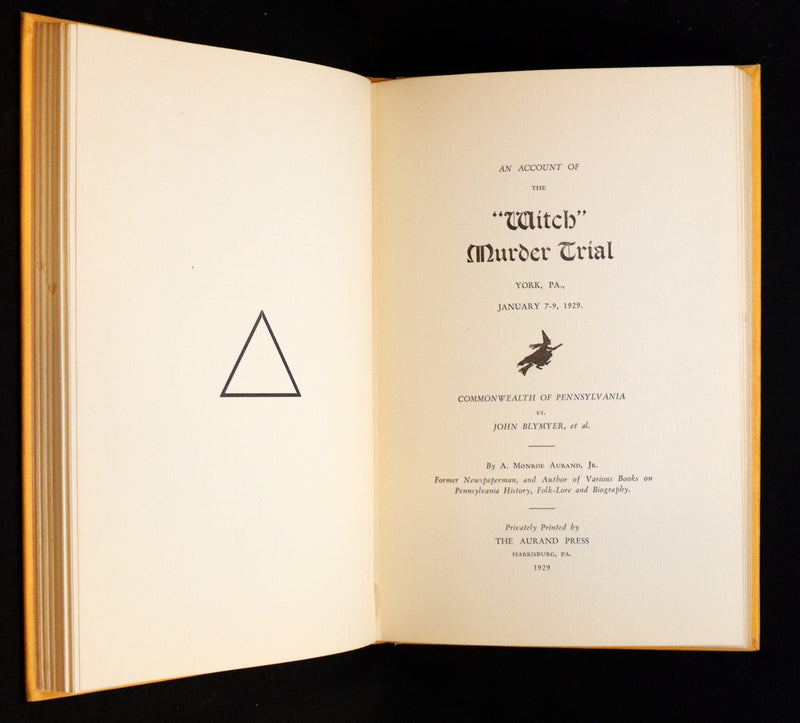 1929 Scarce Limited First Edition - The Pow-Wow and the Witch Murder Trial