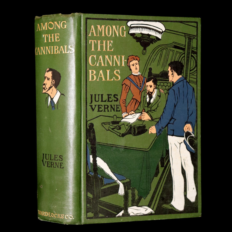 1890 Rare Book - Among the Cannibals and The Mysterious Document by Jules Verne