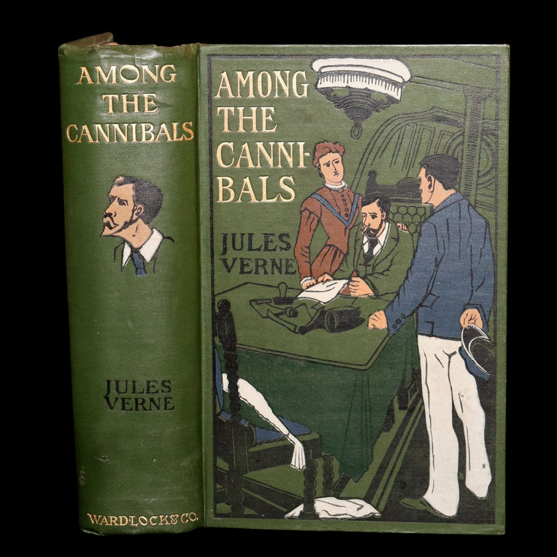 1890 Rare Book - Among the Cannibals and The Mysterious Document by Jules Verne