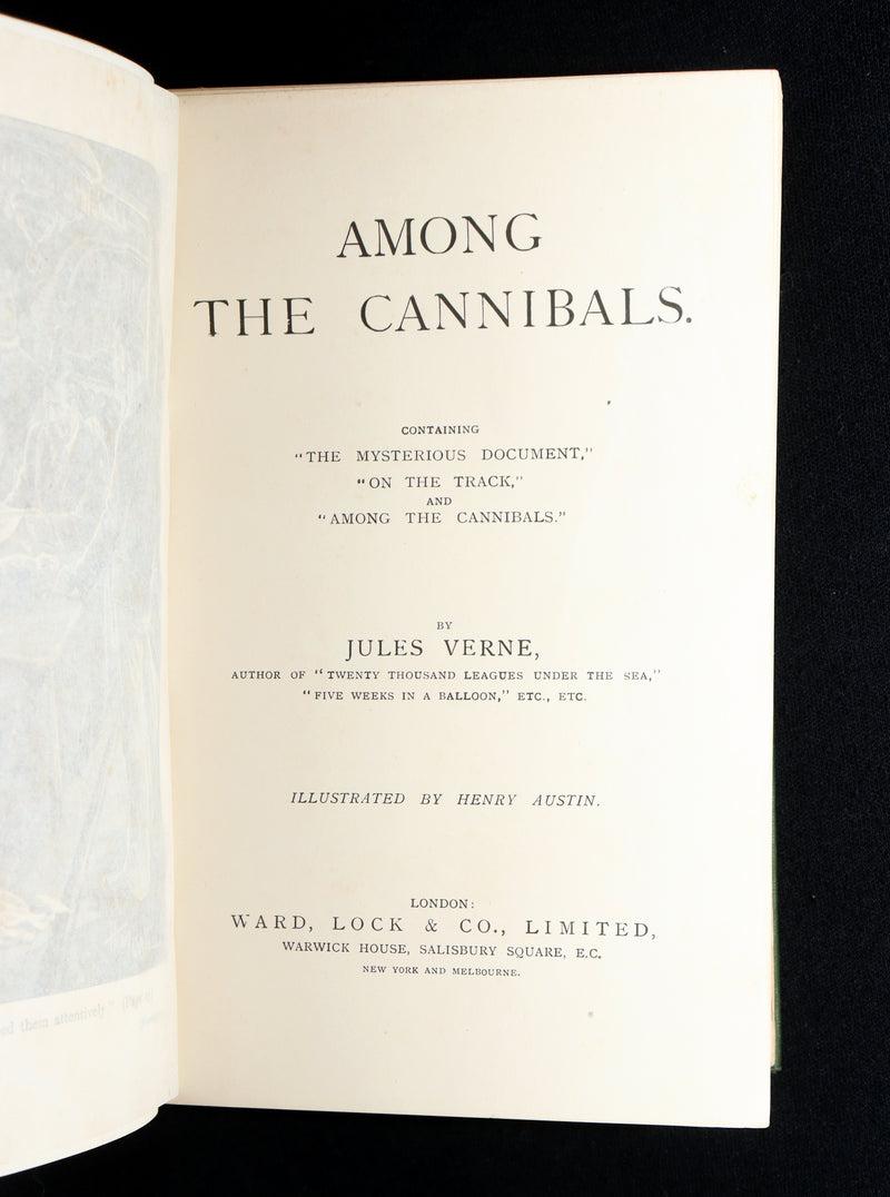 1890 Rare Book - Among the Cannibals and The Mysterious Document by Jules Verne