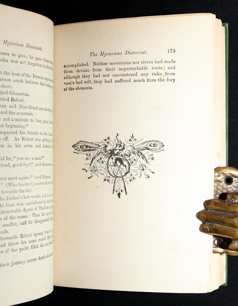 1890 Rare Book - Among the Cannibals and The Mysterious Document by Jules Verne