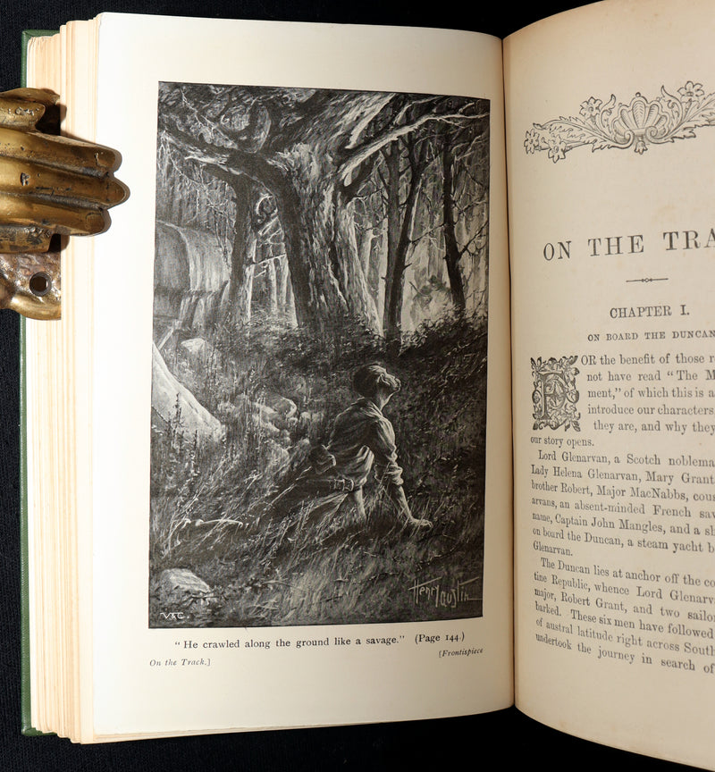 1890 Rare Book - Among the Cannibals and The Mysterious Document by Jules Verne