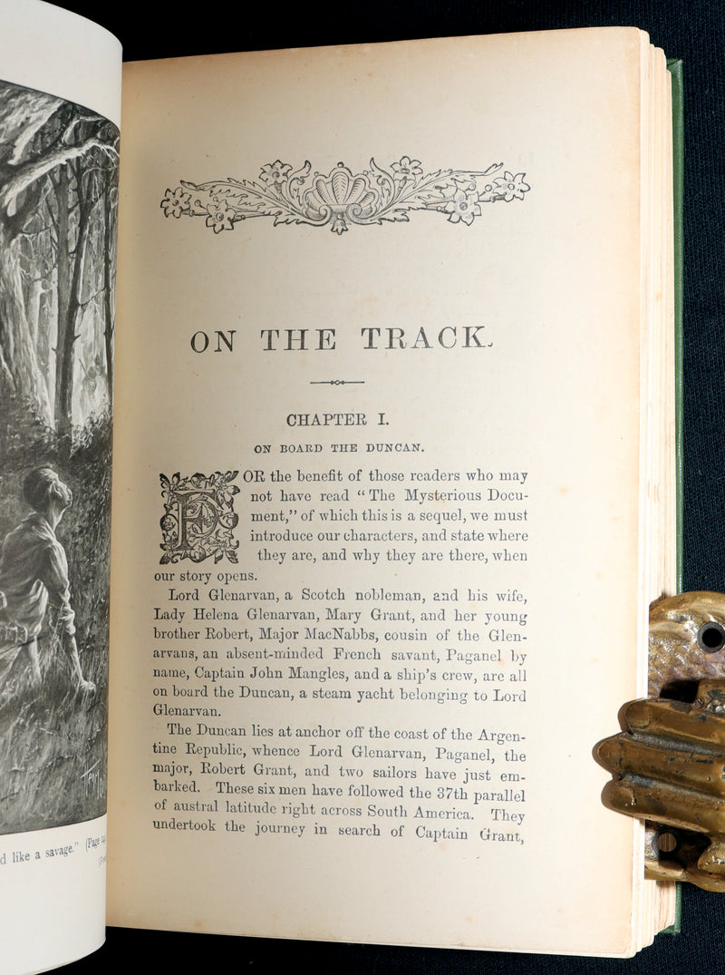 1890 Rare Book - Among the Cannibals and The Mysterious Document by Jules Verne