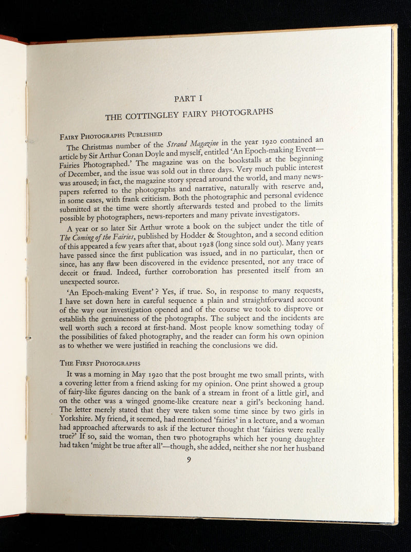 1957 Rare Book - Fairies, The Cottingley Photographs by Edward L. Gardner
