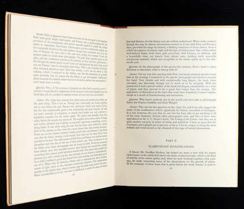 1957 Rare Book - Fairies, The Cottingley Photographs by Edward L. Gardner