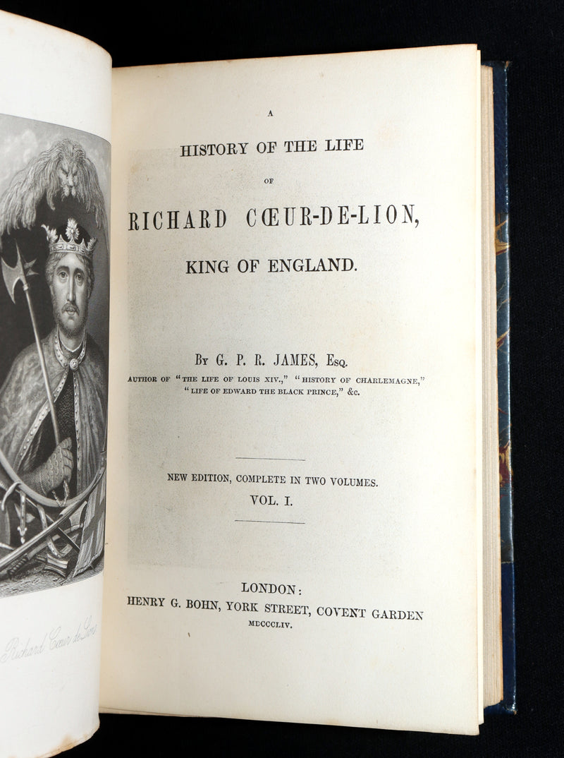 1854 Rare Book Set - History of the Life of Richard Cœur-de-Lion King of England