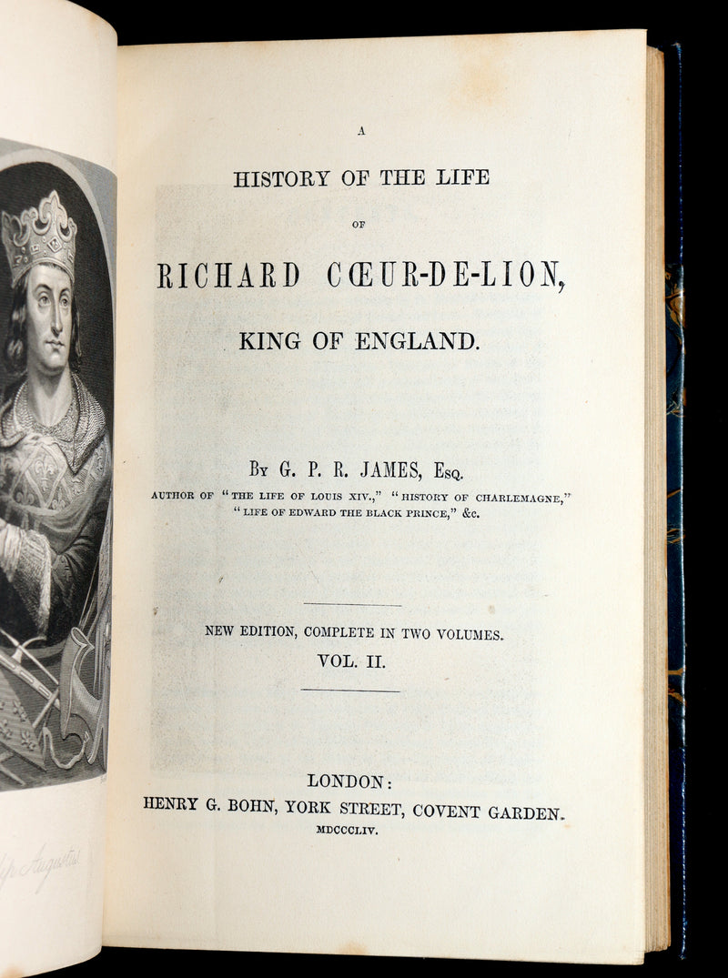 1854 Rare Book Set - History of the Life of Richard Cœur-de-Lion King of England