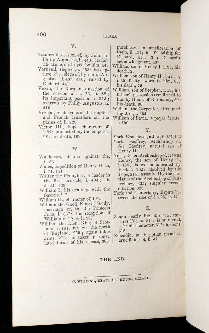 1854 Rare Book Set - History of the Life of Richard Cœur-de-Lion King of England