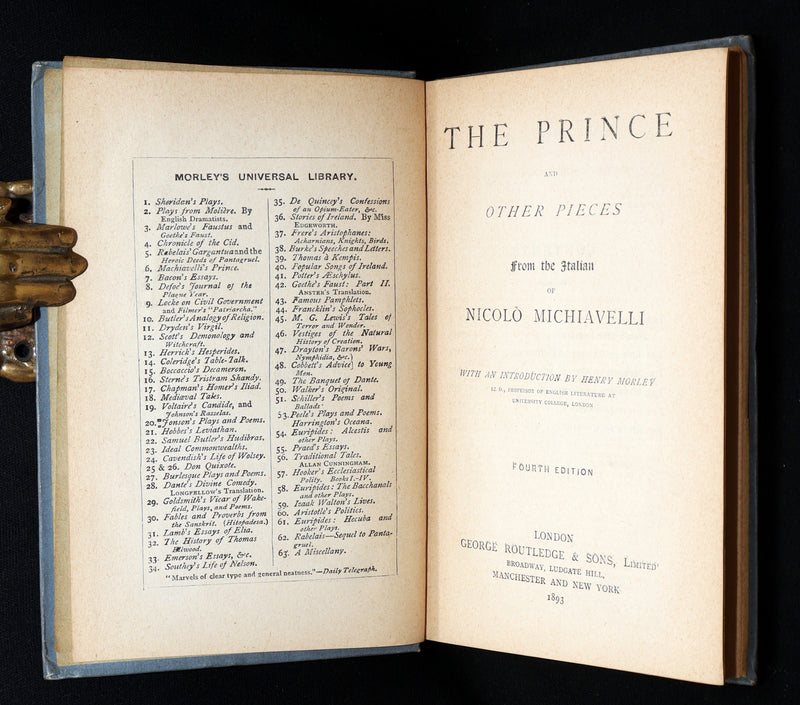 1893 Rare Book - The Prince From the Italian of Nicolo Michiavelli