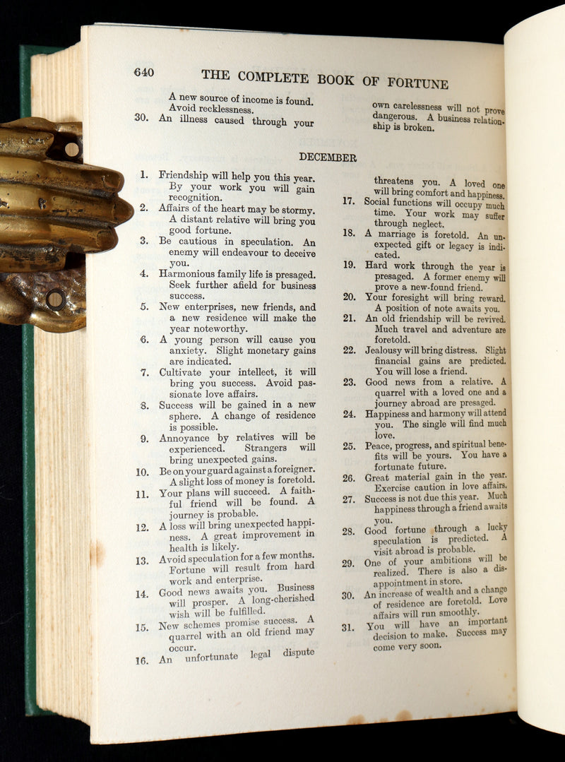 1930 Rare Book - The Complete Book of Fortune, Occult Sciences And Divination