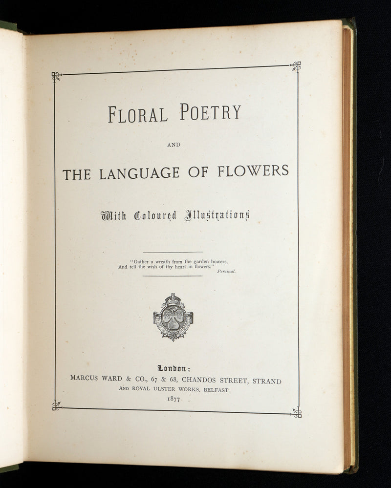1877 Rare Floriography Book -  Floral Poetry and the Language of Flowers