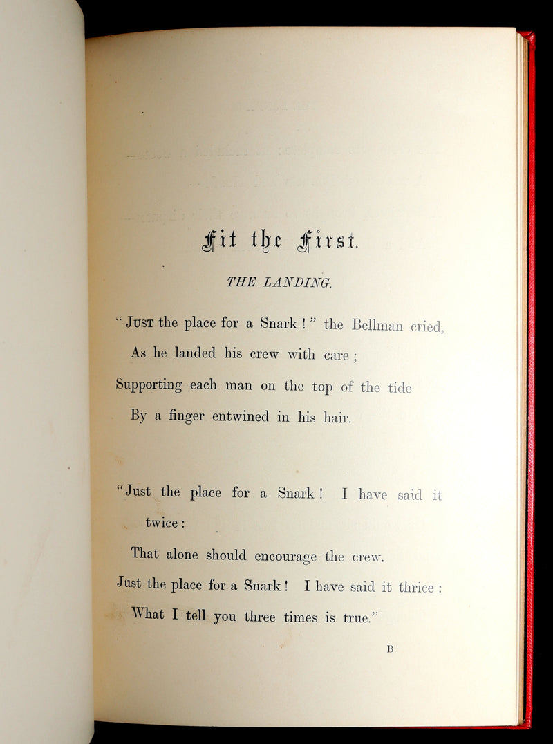 1878 Rare Victorian Book - The Hunting of the SNARK by Lewis Carroll