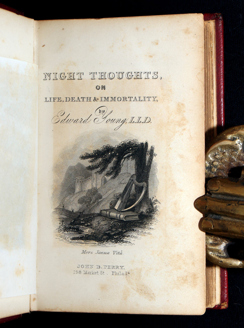 1855 Rare Book - Night Thoughts on Life, Death and Immortality by Edward Young