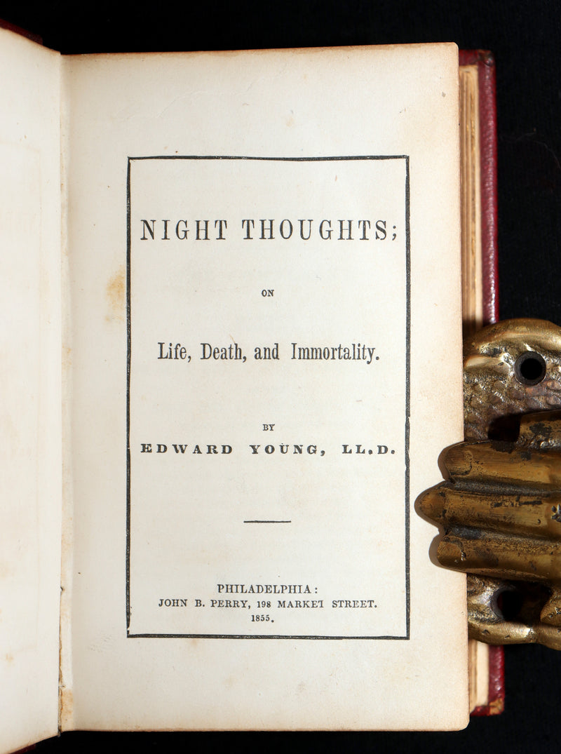 1855 Rare Book - Night Thoughts on Life, Death and Immortality by Edward Young