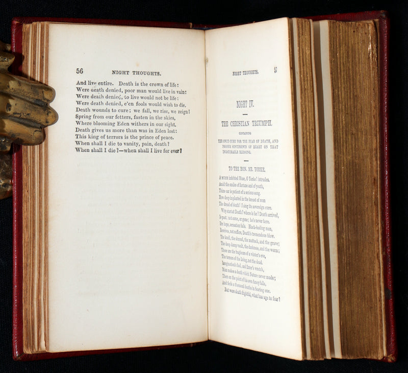 1855 Rare Book - Night Thoughts on Life, Death and Immortality by Edward Young