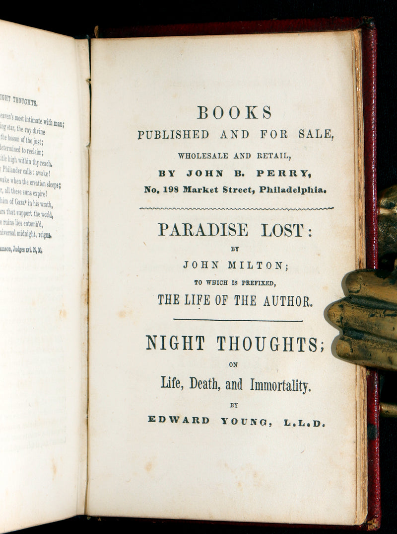 1855 Rare Book - Night Thoughts on Life, Death and Immortality by Edward Young