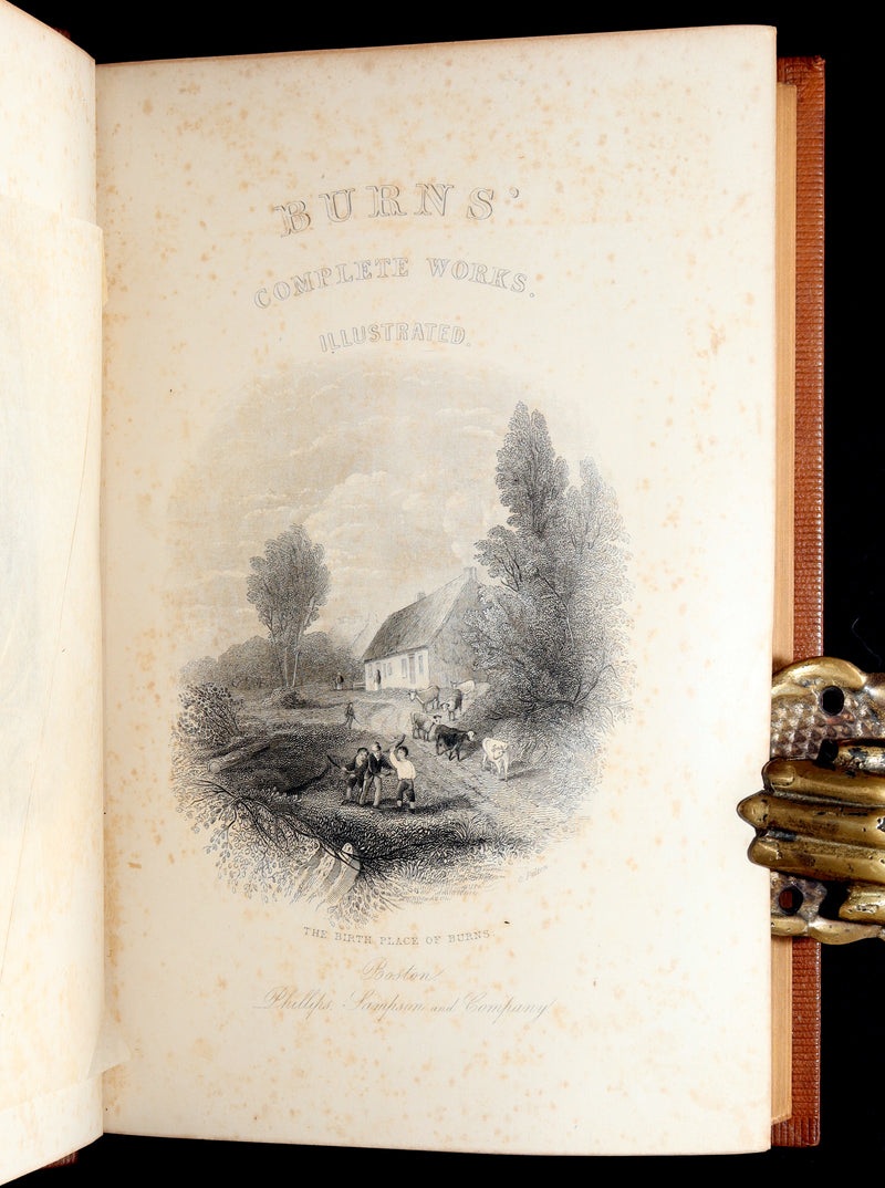 1854 Rare Book - The Complete Works of Robert Burns, Poems, Illustrated