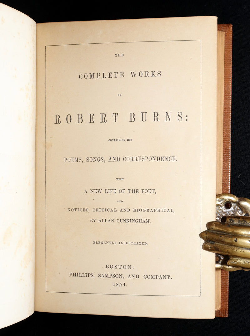 1854 Rare Book - The Complete Works of Robert Burns, Poems, Illustrated