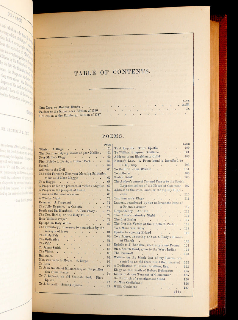 1854 Rare Book - The Complete Works of Robert Burns, Poems, Illustrated