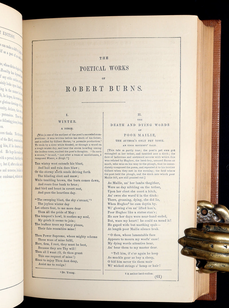 1854 Rare Book - The Complete Works of Robert Burns, Poems, Illustrated