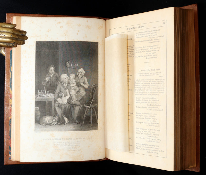 1854 Rare Book - The Complete Works of Robert Burns, Poems, Illustrated
