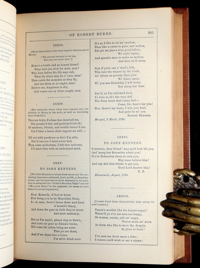 1854 Rare Book - The Complete Works of Robert Burns, Poems, Illustrated
