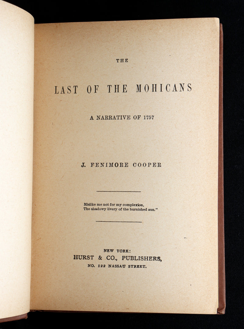 1890 Rare Book - The Last of the Mohicans A Narrative of 1757 by Fenimore Cooper