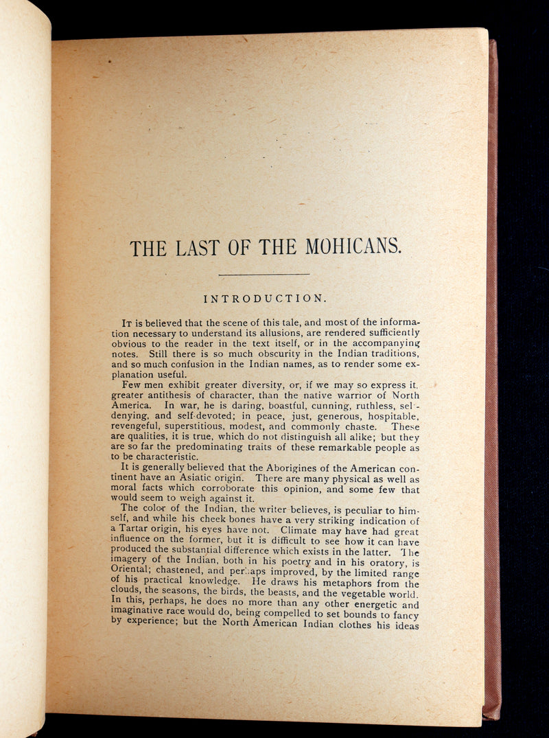 1890 Rare Book - The Last of the Mohicans A Narrative of 1757 by Fenimore Cooper