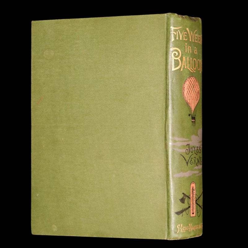 1890 Rare Book - Five Weeks in a Balloon, A Voyage of Exploration by Jules Verne