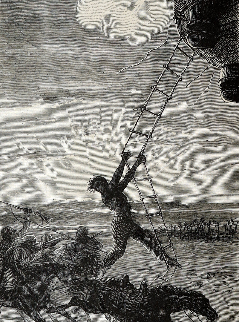 1890 Rare Book - Five Weeks in a Balloon, A Voyage of Exploration by Jules Verne