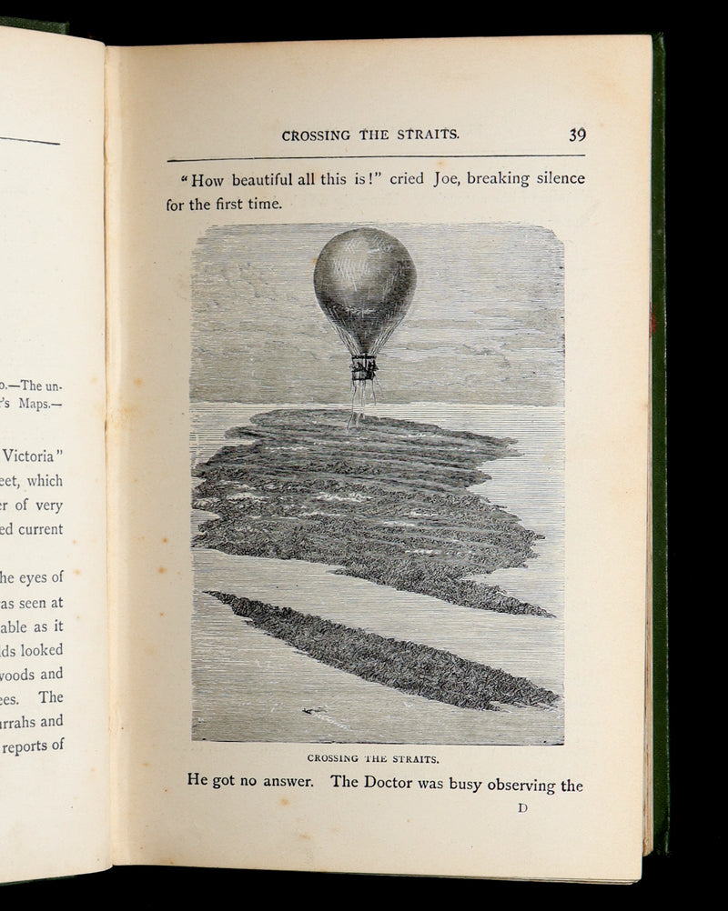 1890 Rare Book - Five Weeks in a Balloon, A Voyage of Exploration by Jules Verne