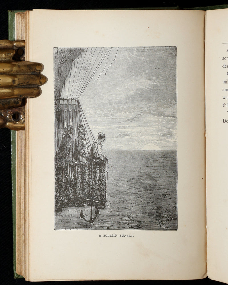 1890 Rare Book - Five Weeks in a Balloon, A Voyage of Exploration by Jules Verne