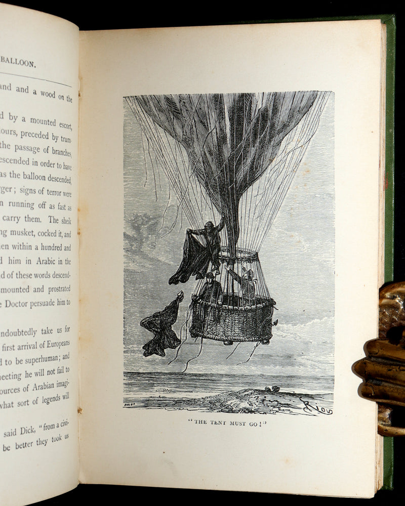 1890 Rare Book - Five Weeks in a Balloon, A Voyage of Exploration by Jules Verne