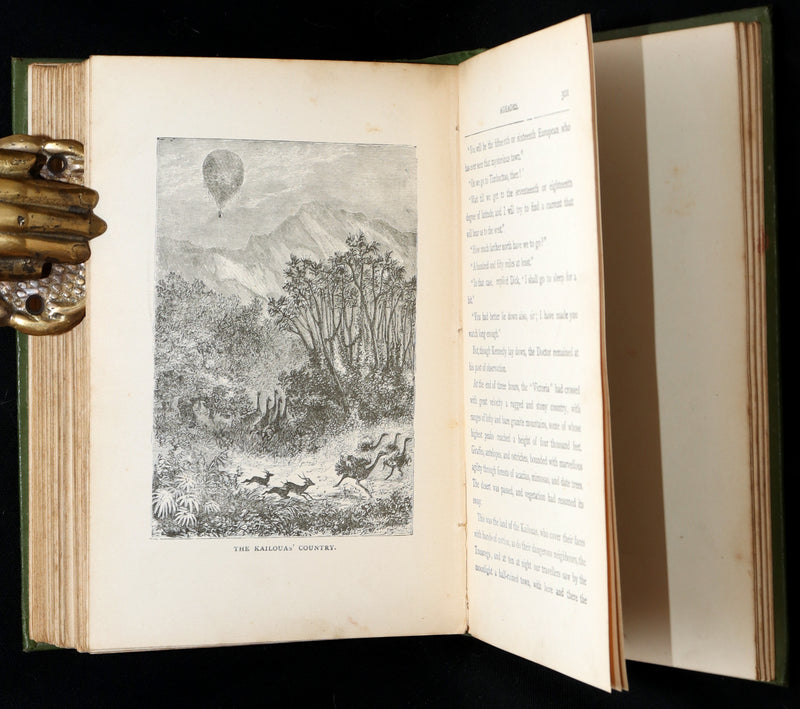 1890 Rare Book - Five Weeks in a Balloon, A Voyage of Exploration by Jules Verne